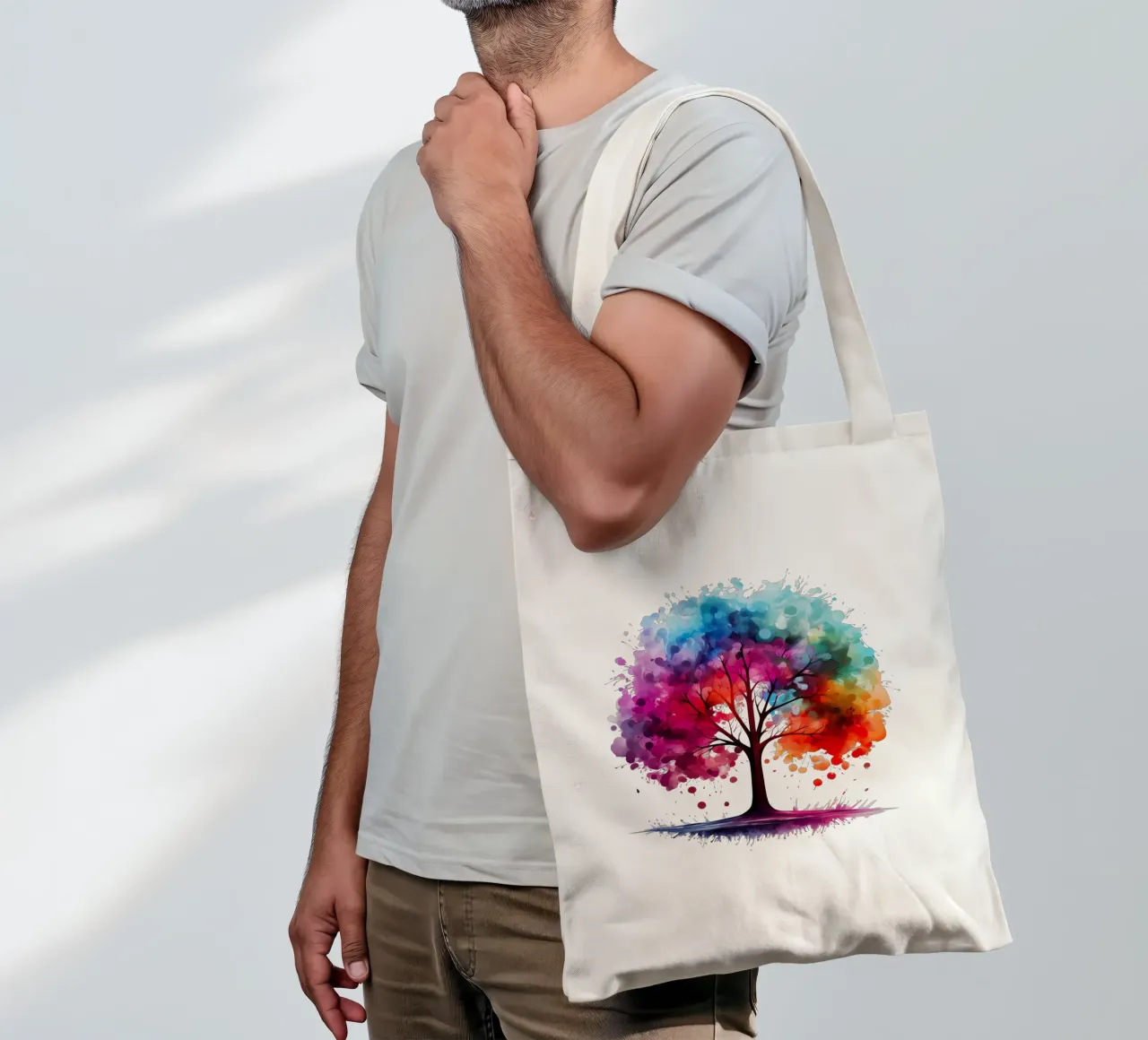 Albero della vita colorato borsa in juta da Spiritual Touch