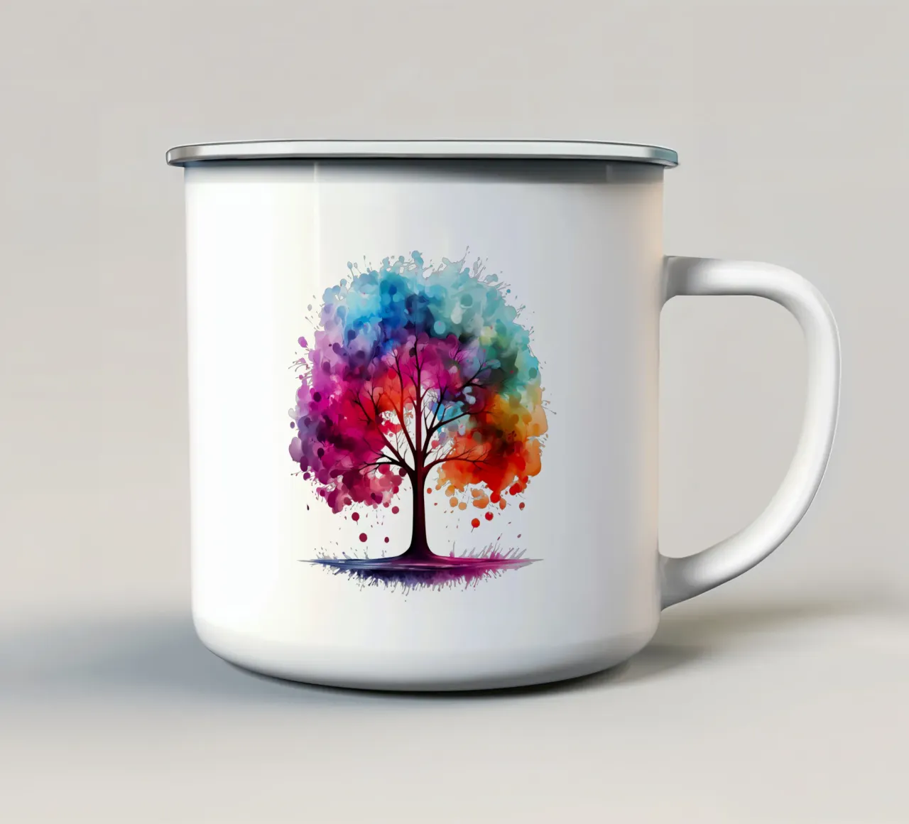 Albero della vita colorato tazza in smalto da Spiritual Touch