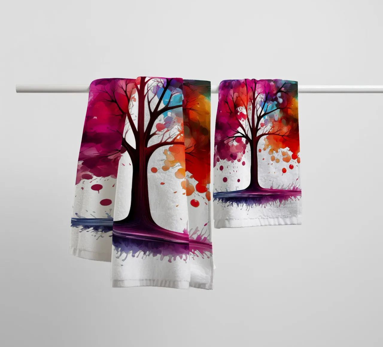 Albero della vita colorato asciugamano da bagno da Spiritual Touch