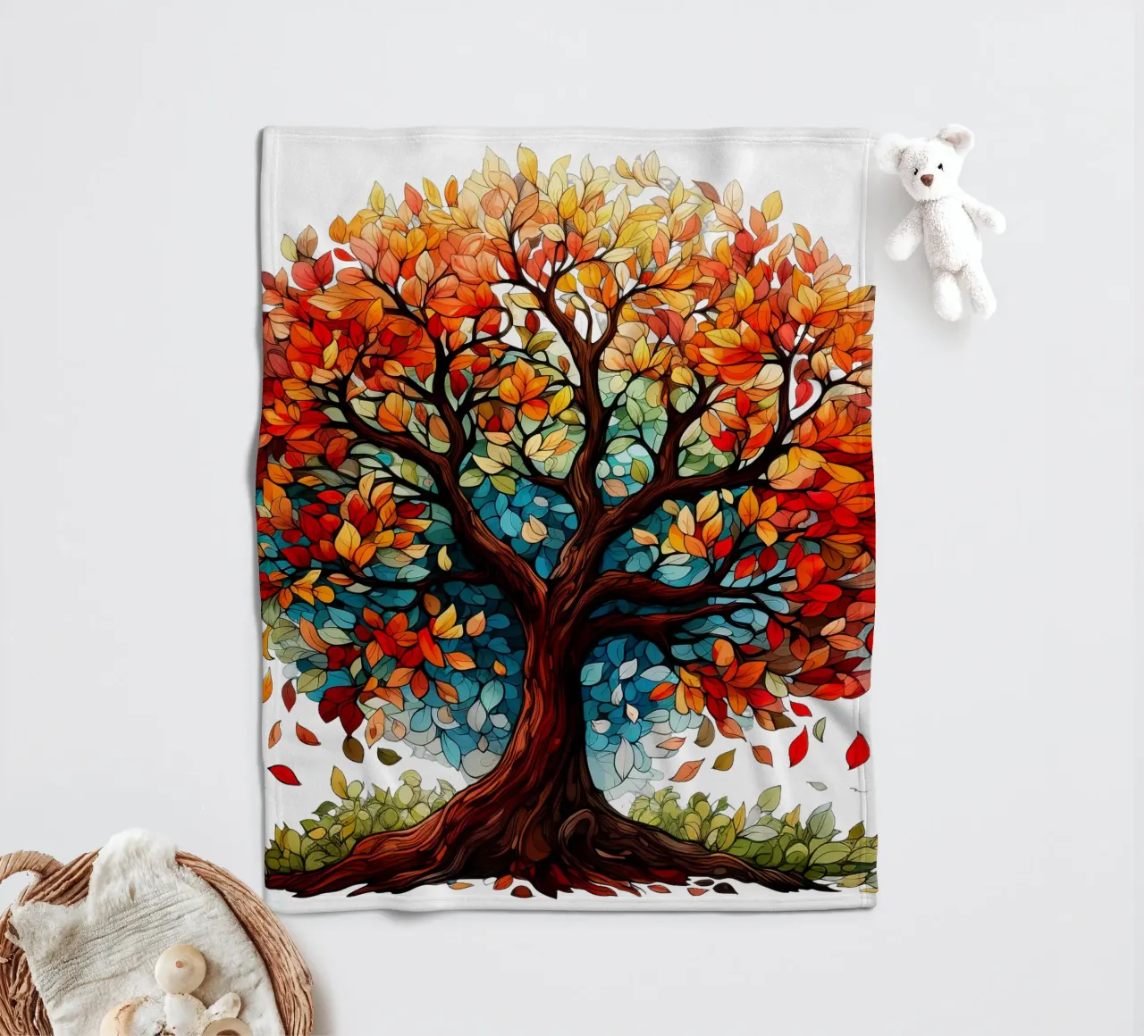 Albero della vita colorato coperta in pile da Spiritual Touch