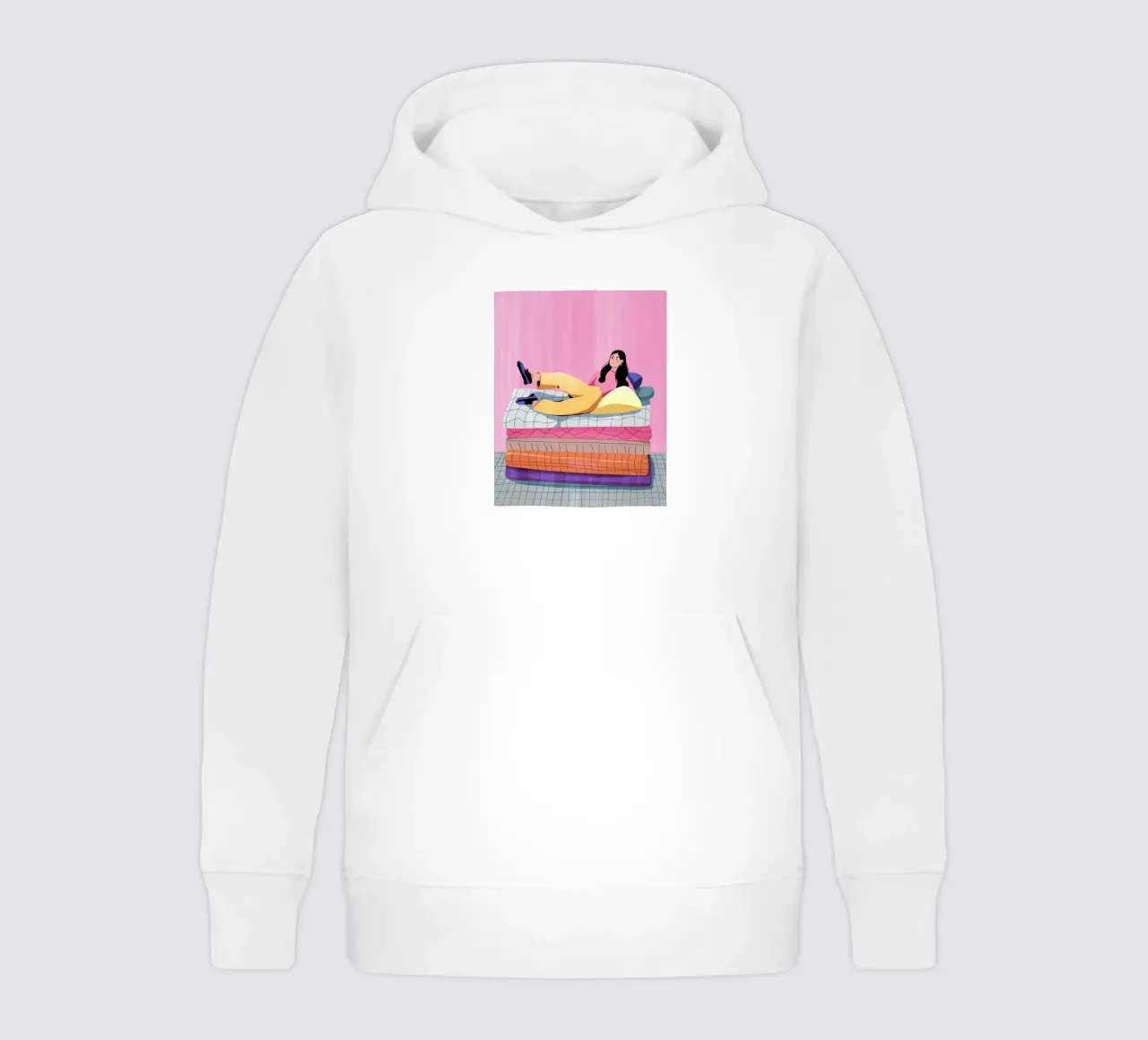 Relaxing on Bed kids hoodie by Demar Galleria
