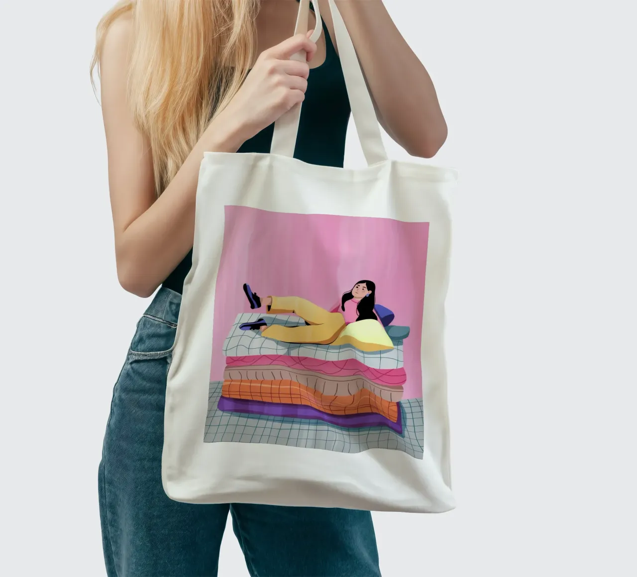 Rilassarsi sul letto borsa in juta da Demar Galleria