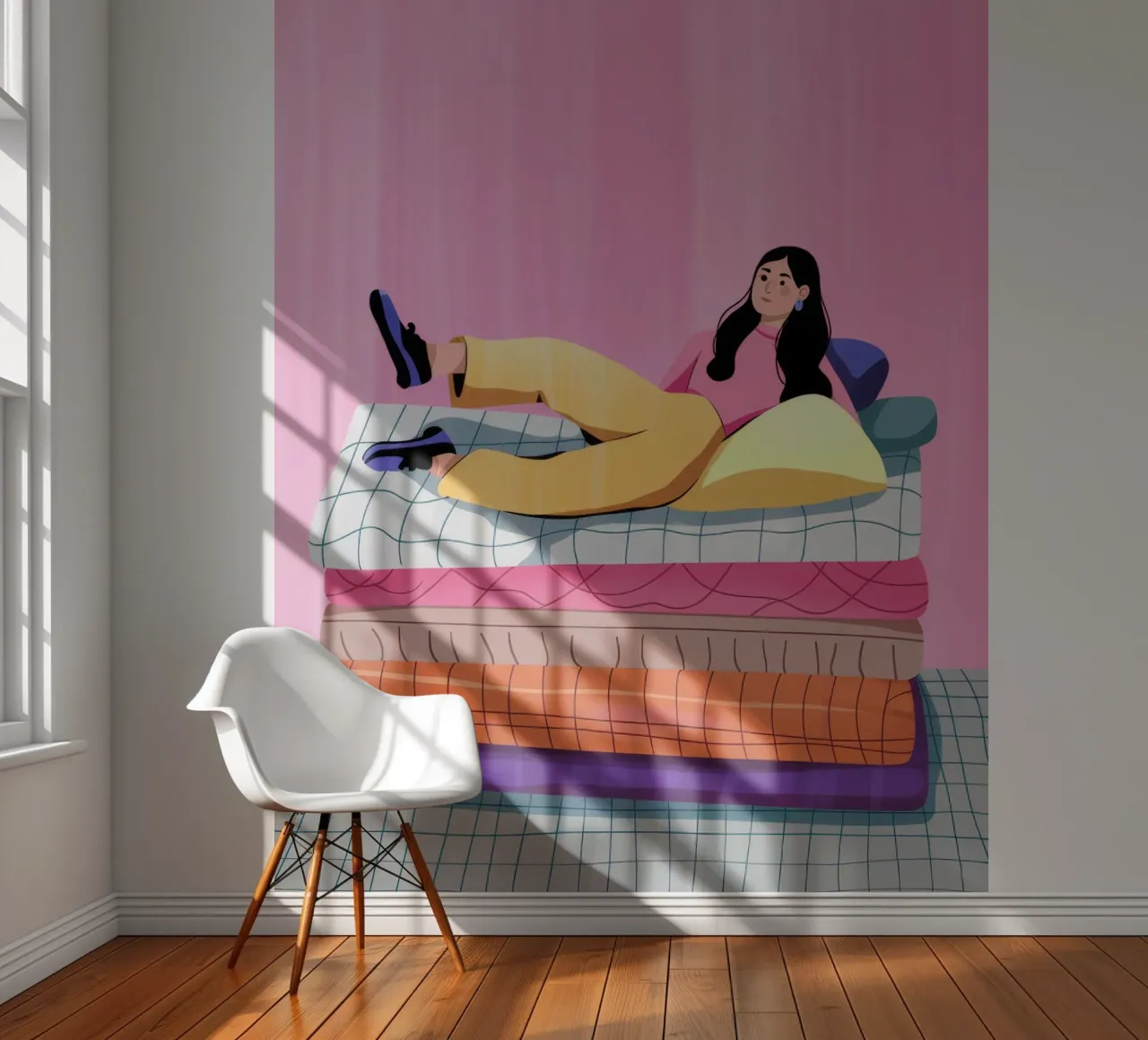 Ontspannen op bed fotobehang van Demar Galleria