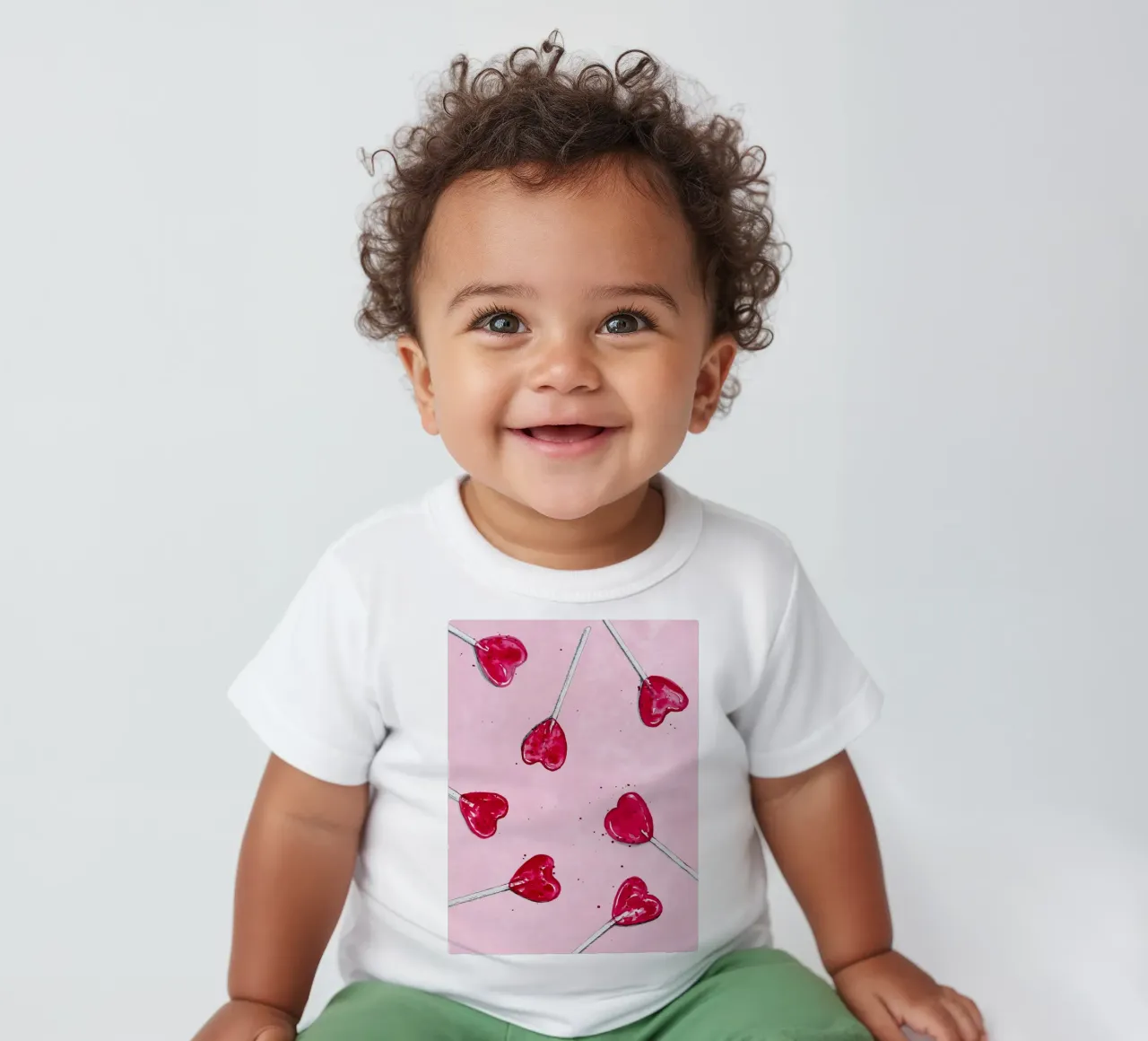 Lollipop Heart baby t-shirt van Illustration Raissa Oltmanns