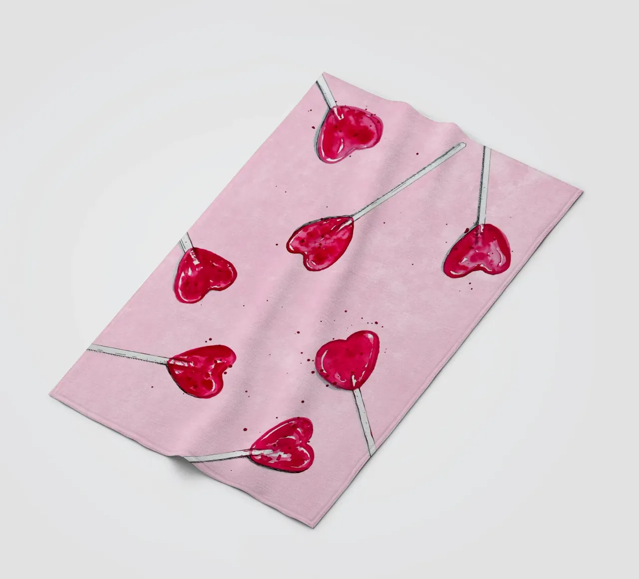 Lollipop Heart coperta in pile da Illustration Raissa Oltmanns