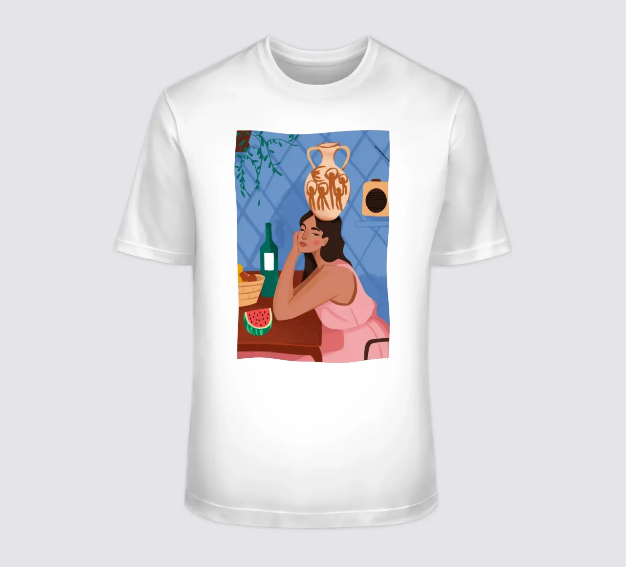 Donna con vaso t-shirt da Demar Galleria