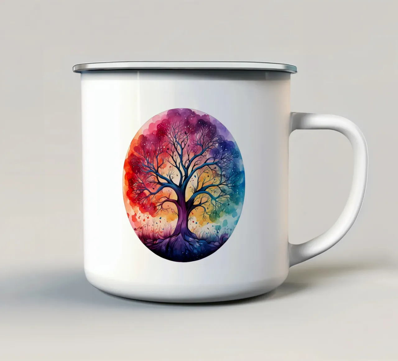 Albero della vita colorato tazza in smalto da Spiritual Touch