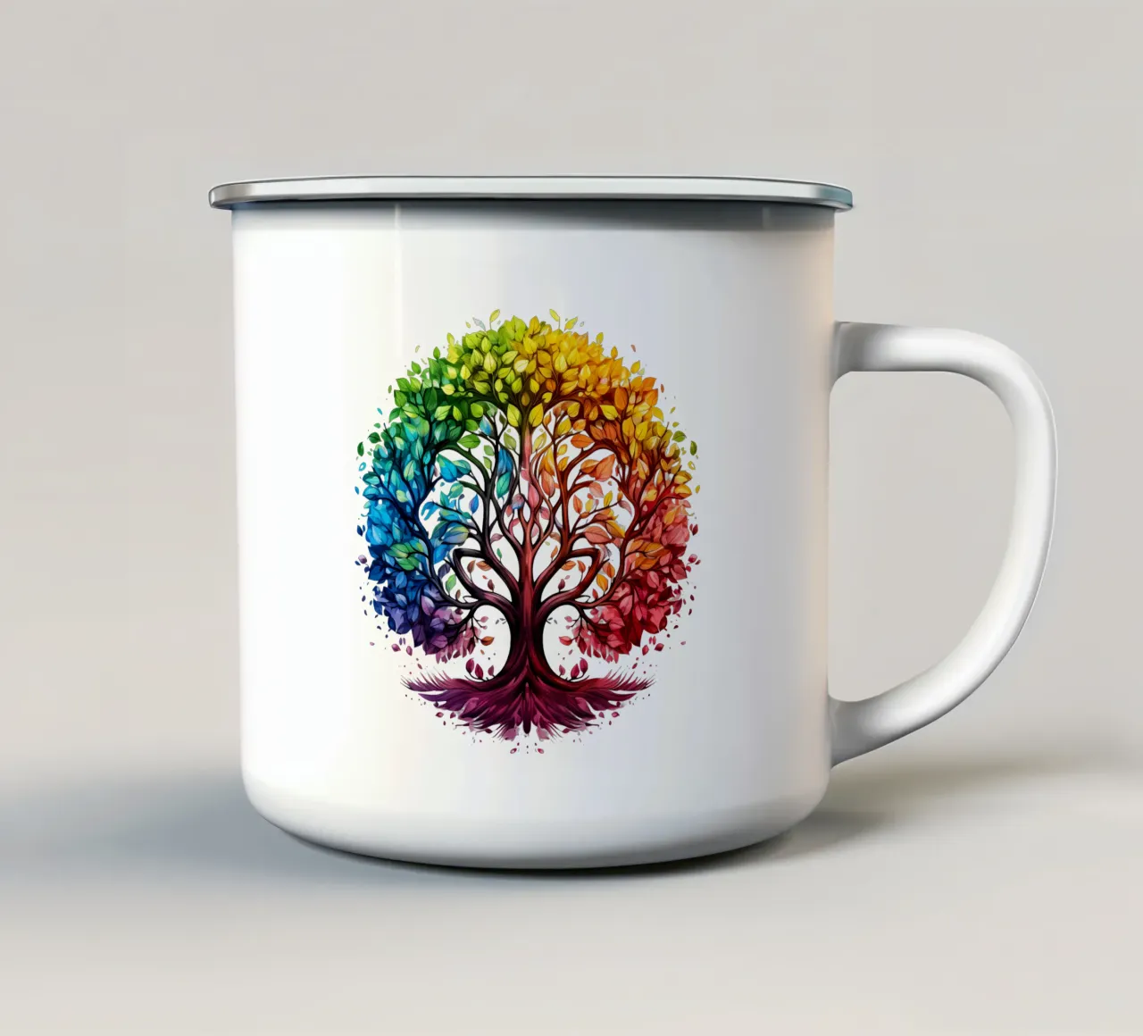 Albero della vita colorato tazza in smalto da Spiritual Touch