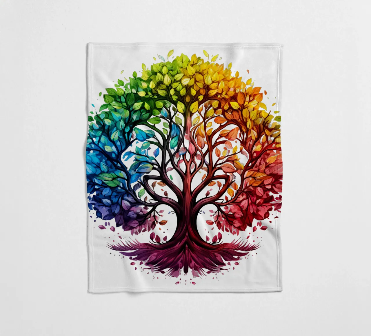 Albero della vita colorato coperta in pile da Spiritual Touch