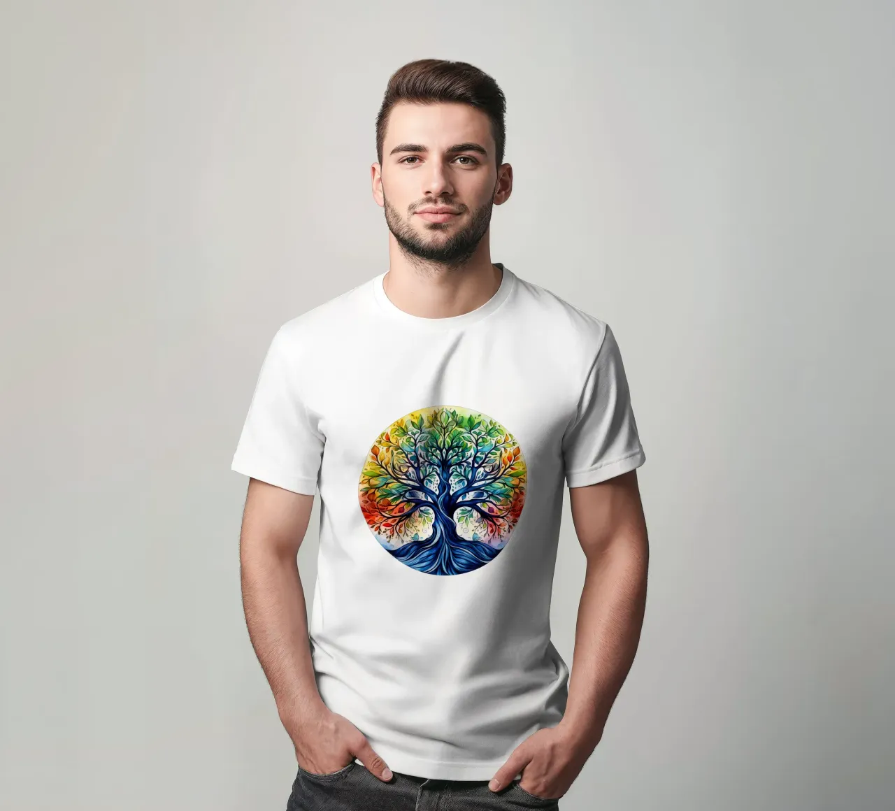 Albero della vita colorato t-shirt da Spiritual Touch