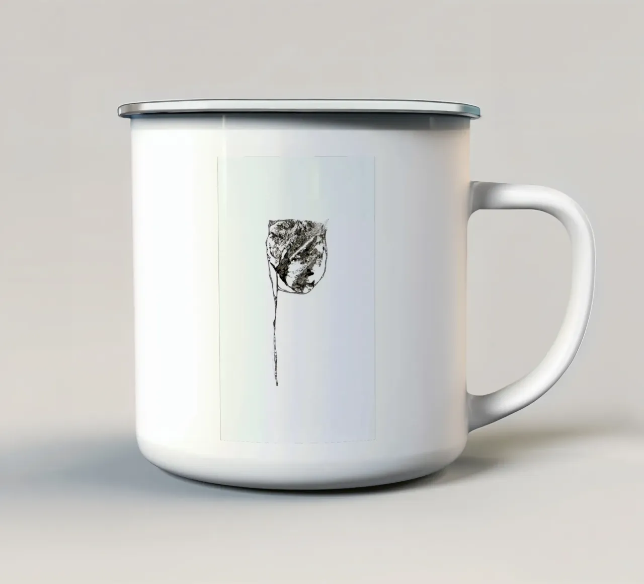 P enamel mug by Marina Guiu