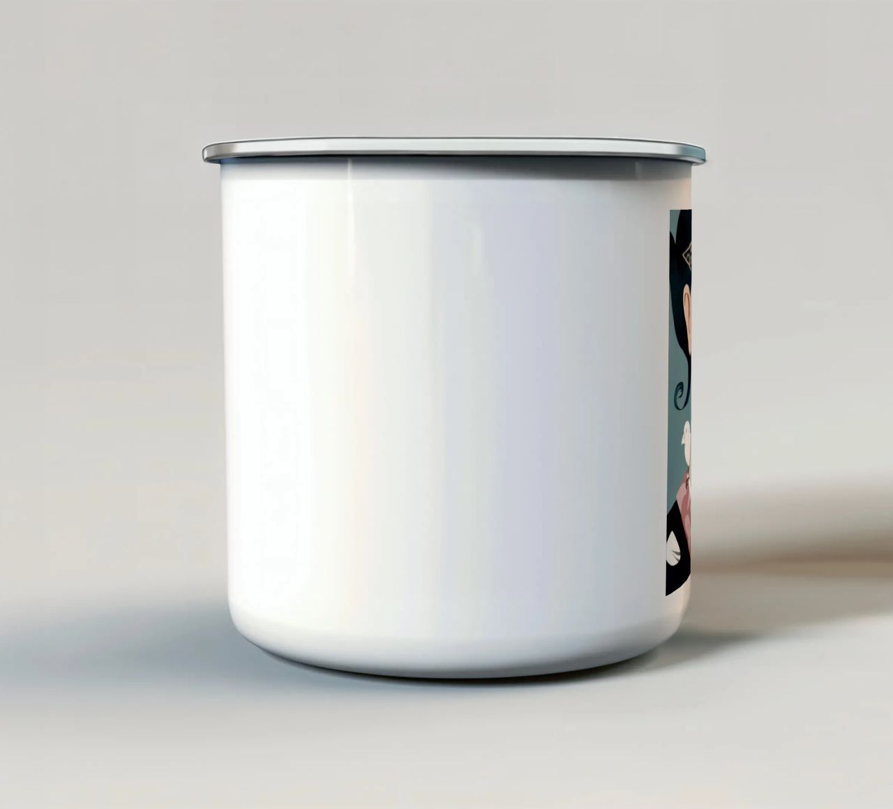 Uccello sulla spalla tazza in smalto da Demar Galleria