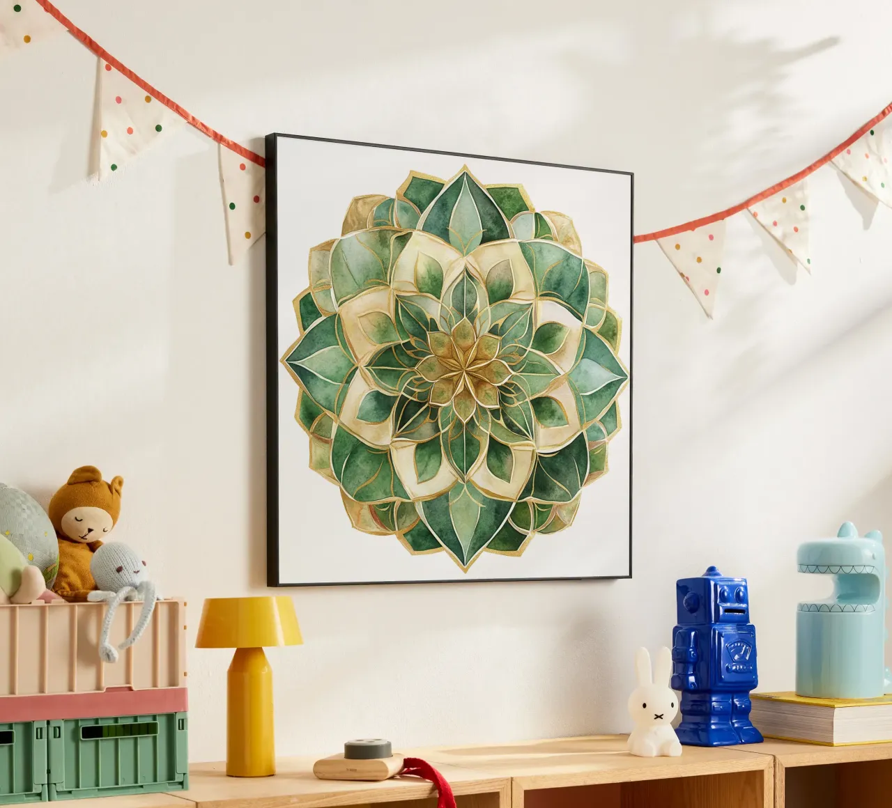Mandala di salvia ad acquerello alluminio dibond da Spiritual Touch