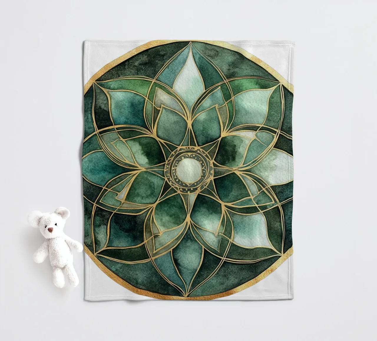 Mandala di salvia ad acquerello coperta in pile da Spiritual Touch