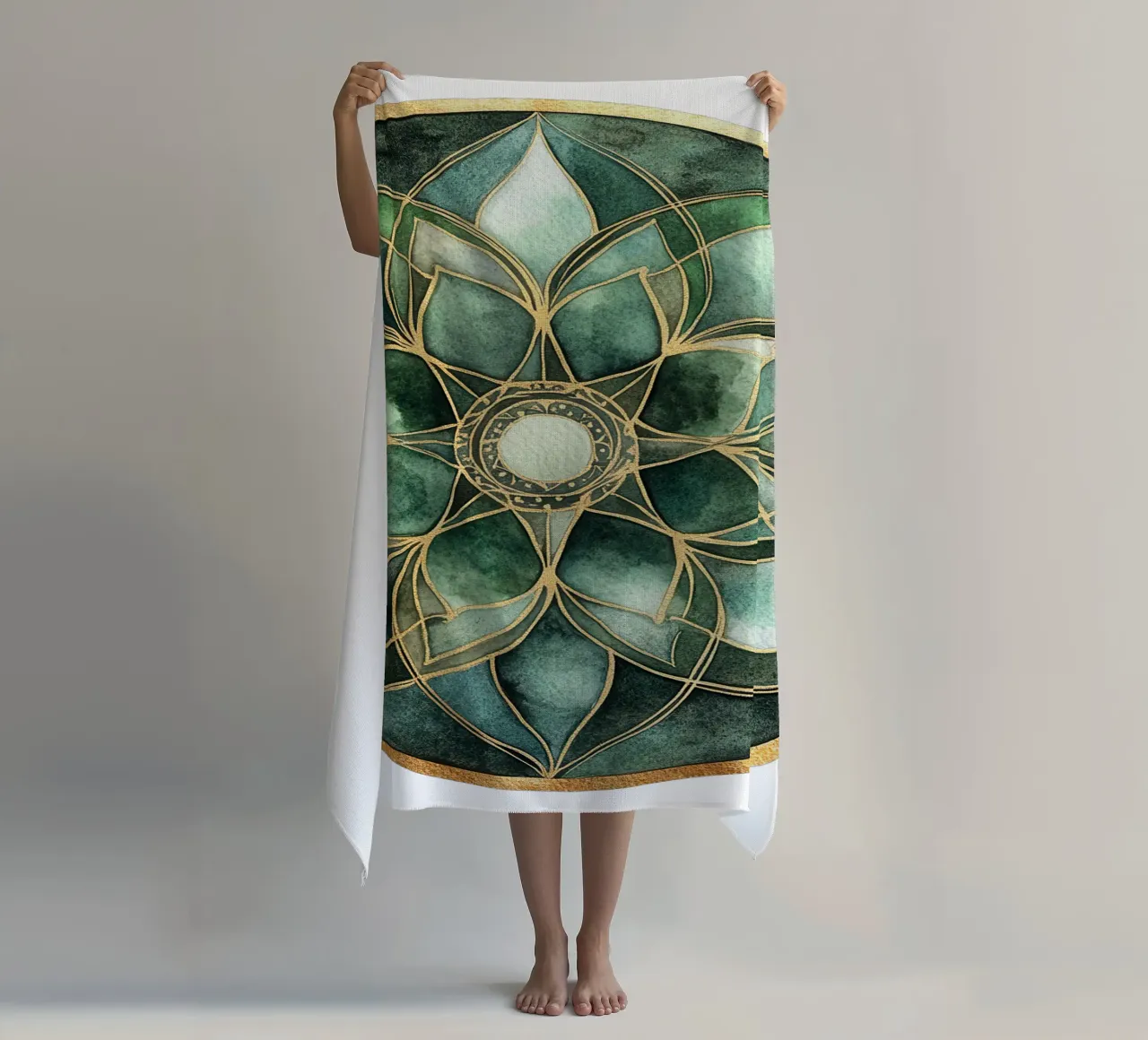 Mandala di salvia ad acquerello telo mare da Spiritual Touch