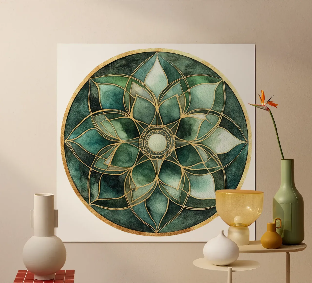 Mandala di salvia ad acquerello carta hahnemühle da Spiritual Touch