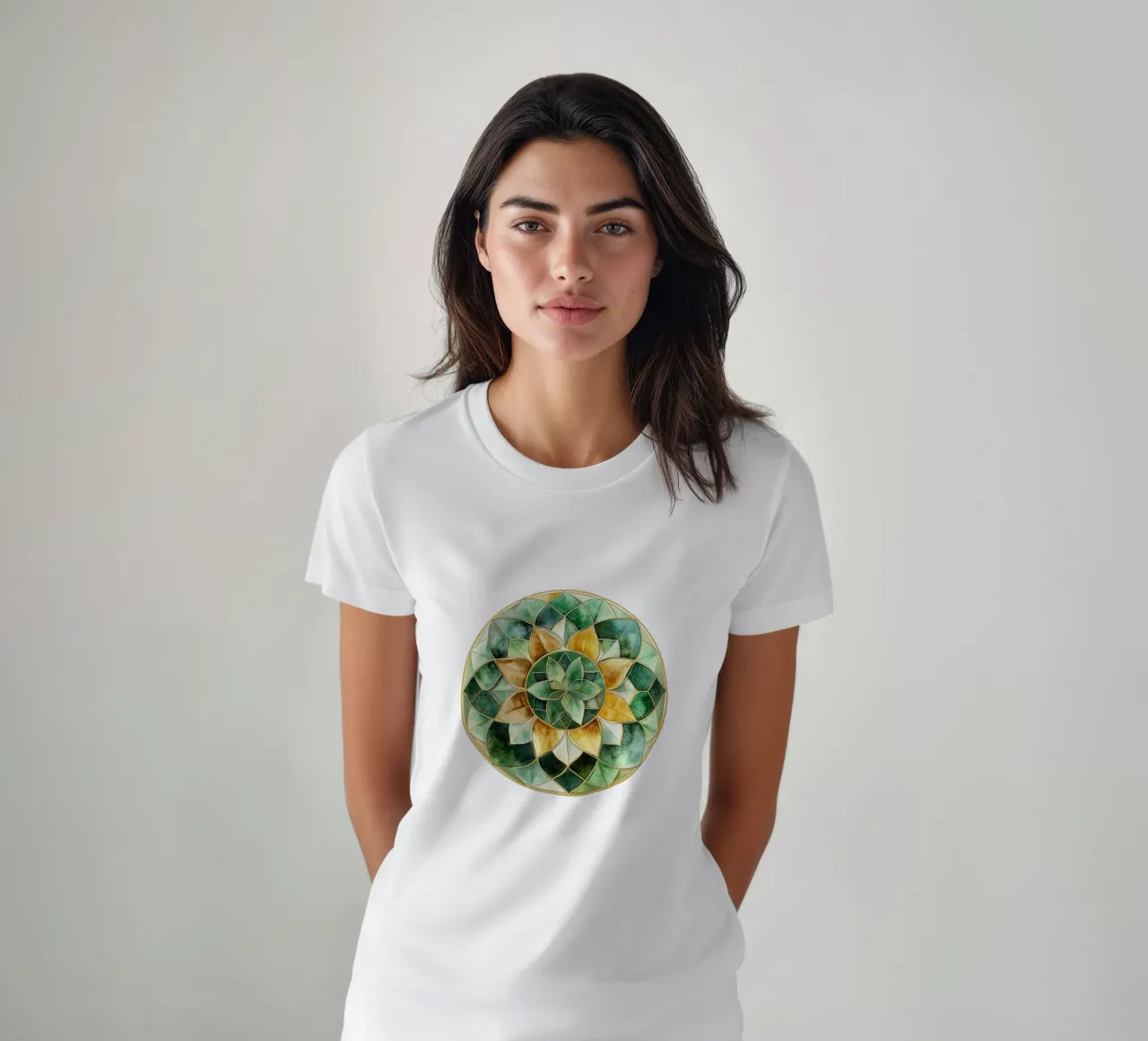 Mandala di salvia ad acquerello t-shirt da Spiritual Touch