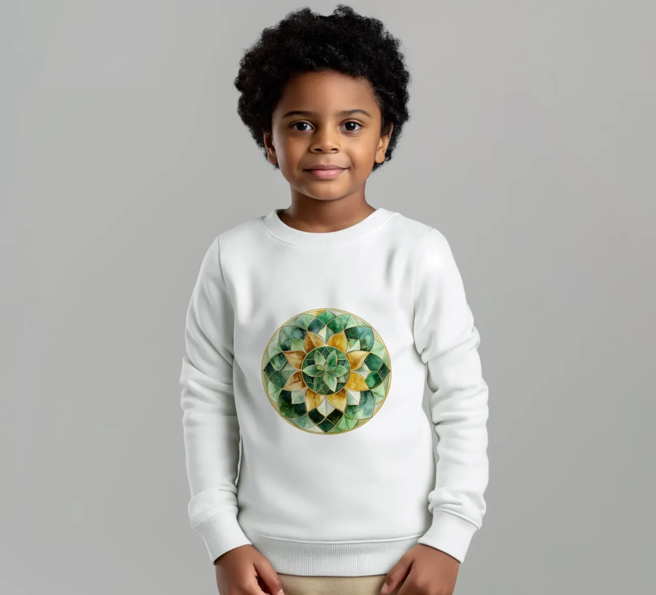 Mandala di salvia ad acquerello felpa bambino da Spiritual Touch