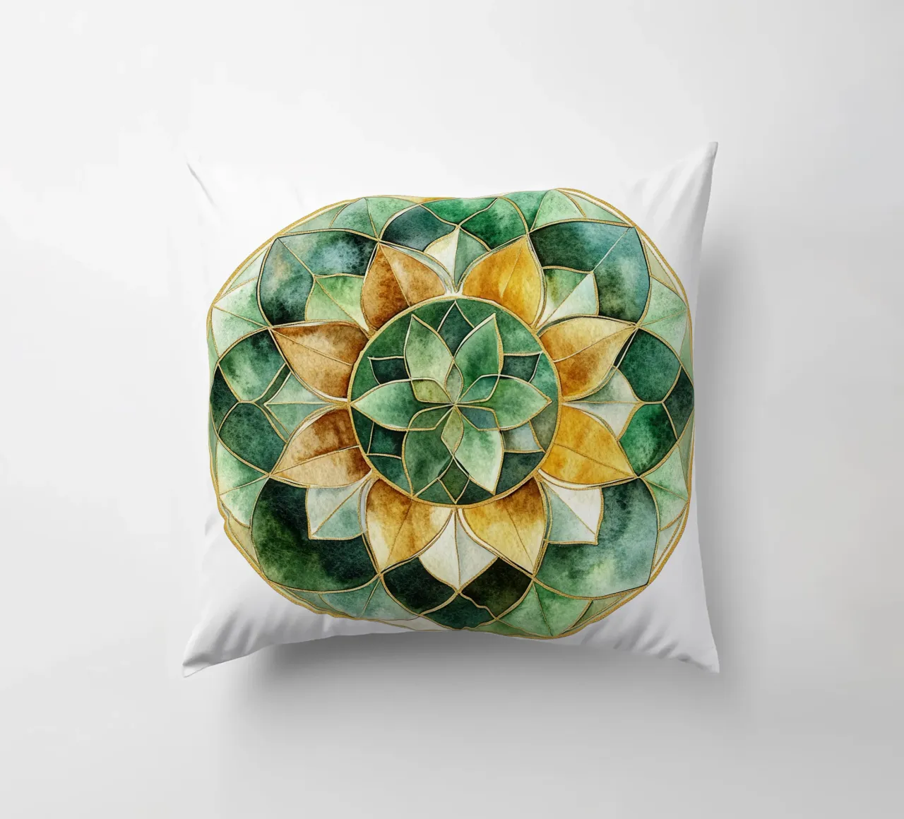 Mandala di salvia ad acquerello cuscino da Spiritual Touch