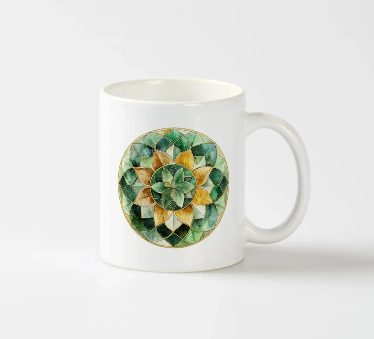 Mandala di salvia ad acquerello tazza in ceramica da Spiritual Touch