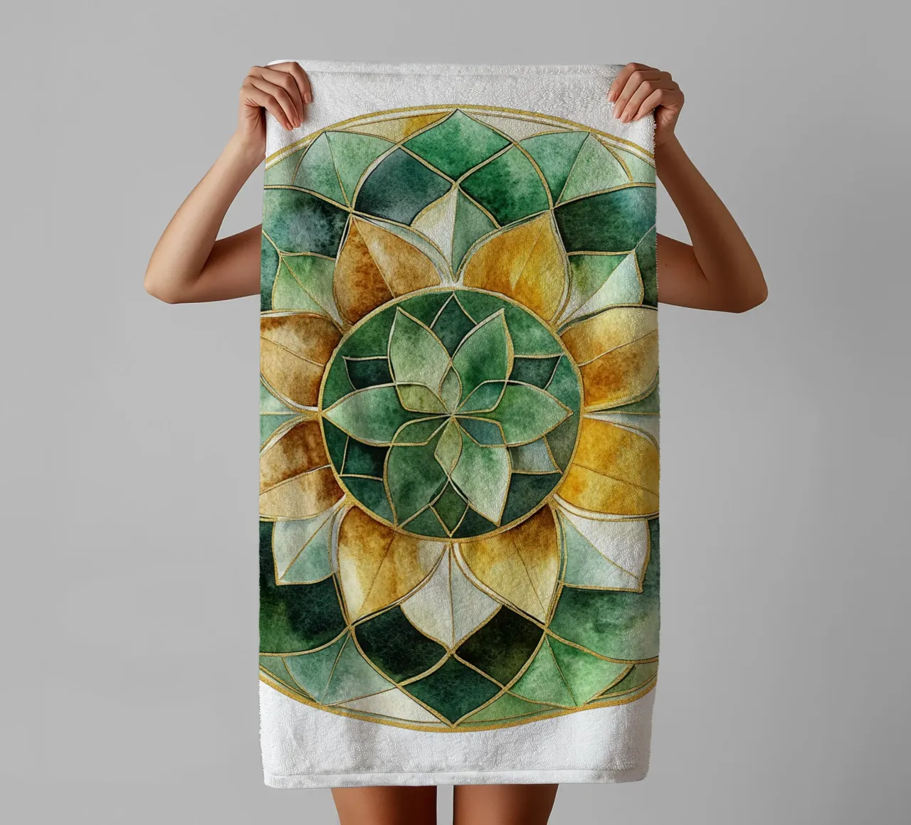 Mandala di salvia ad acquerello asciugamano da bagno da Spiritual Touch