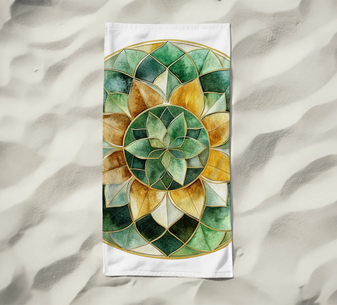 Mandala di salvia ad acquerello telo mare da Spiritual Touch
