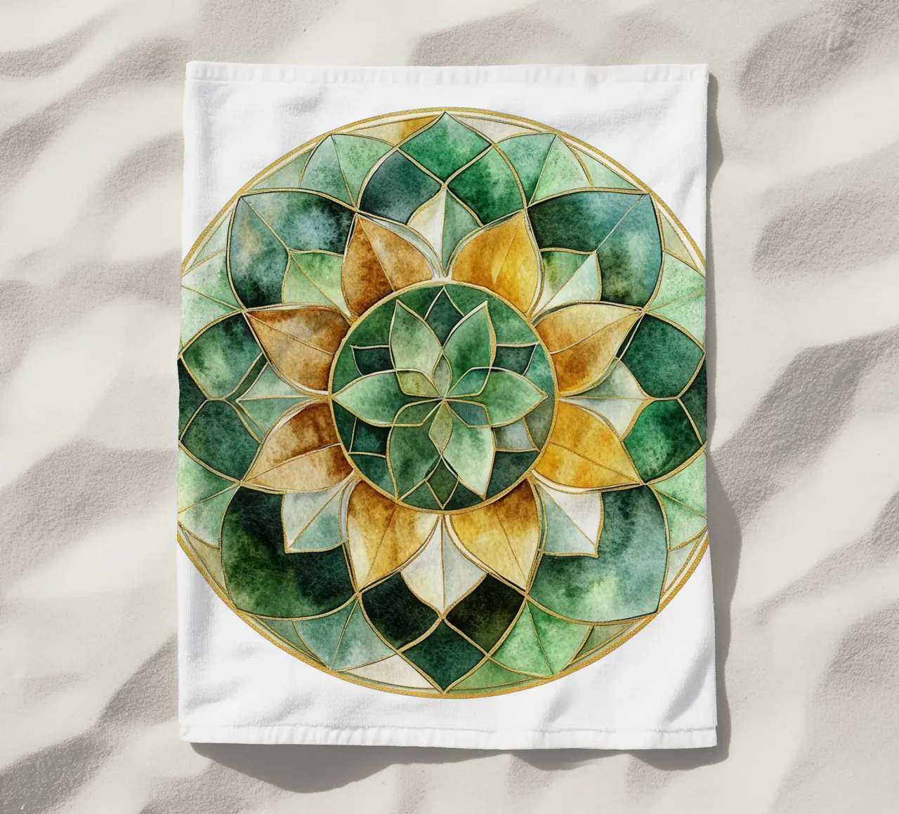 Mandala di salvia ad acquerello telo mare da Spiritual Touch