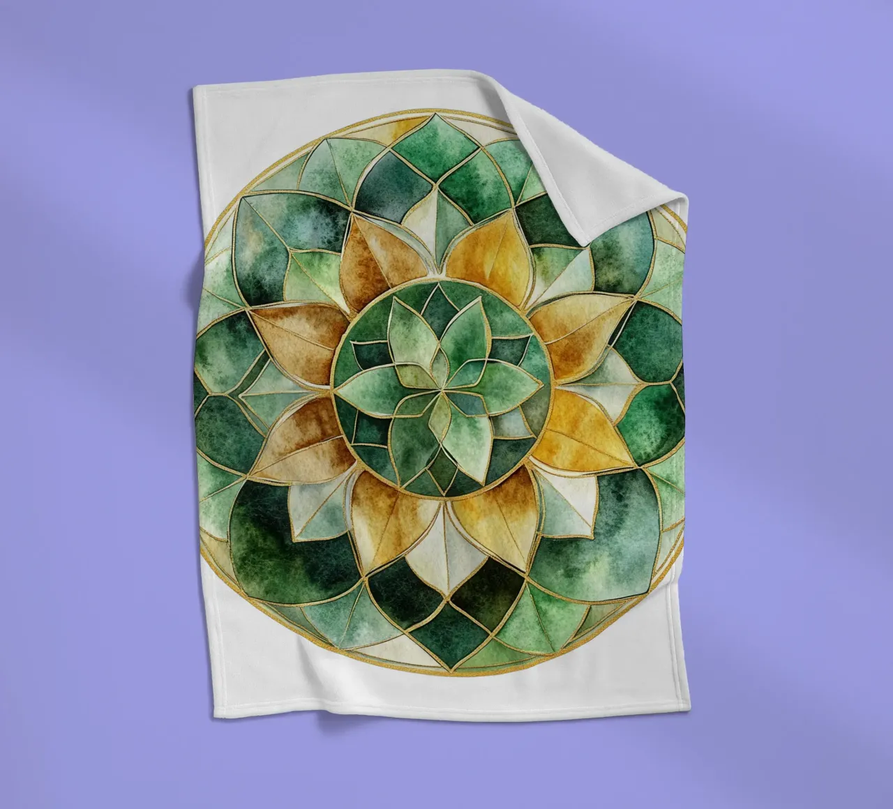Mandala di salvia ad acquerello coperta in pile da Spiritual Touch
