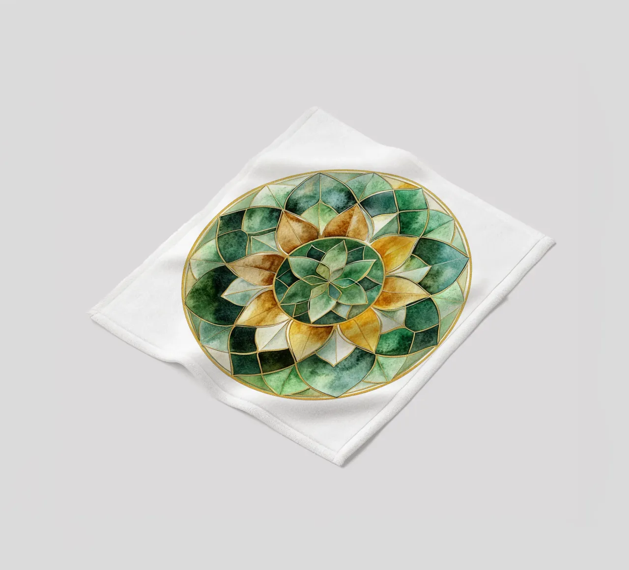 Mandala di salvia ad acquerello coperta in pile da Spiritual Touch