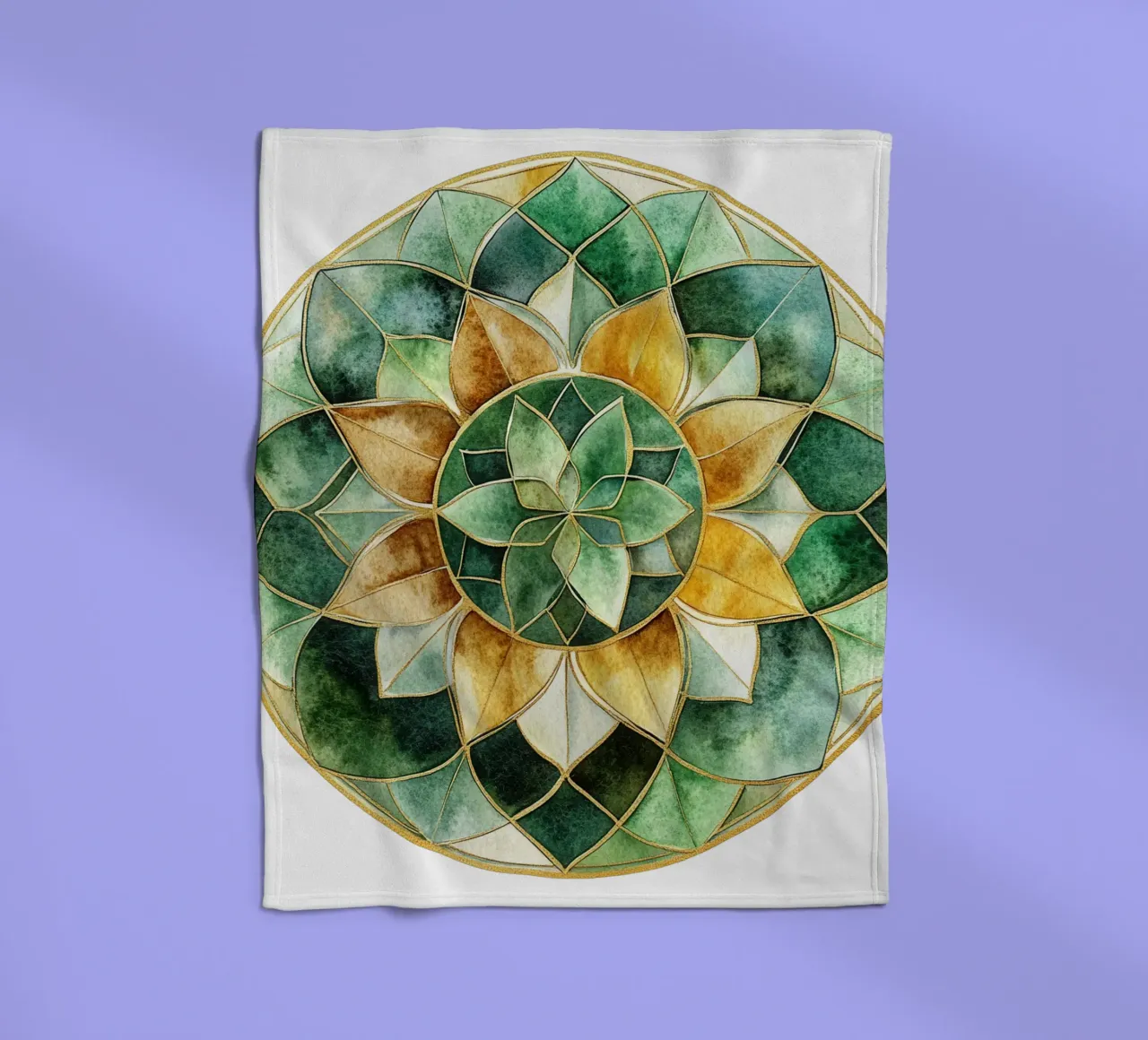 Mandala di salvia ad acquerello coperta in pile da Spiritual Touch
