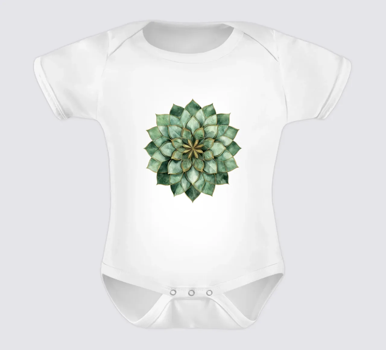 Mandala di salvia ad acquerello body neonato maniche corte da Spiritual Touch