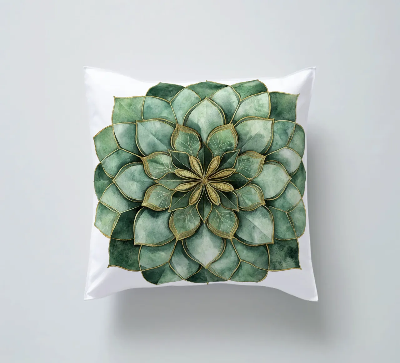 Mandala di salvia ad acquerello cuscino da Spiritual Touch