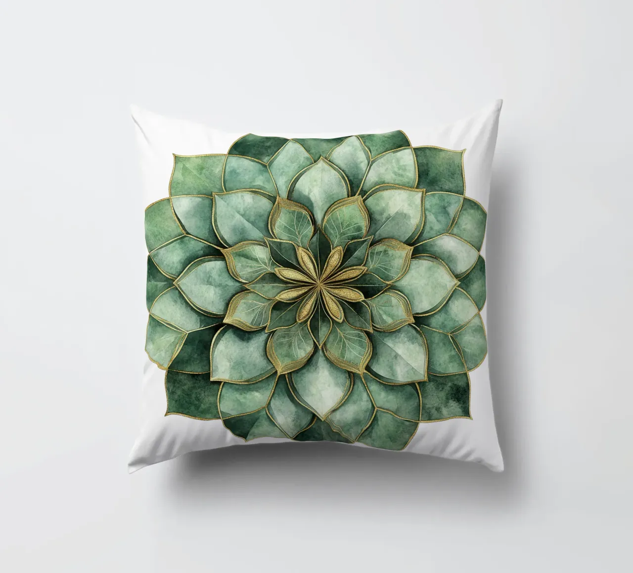 Mandala di salvia ad acquerello cuscino da Spiritual Touch