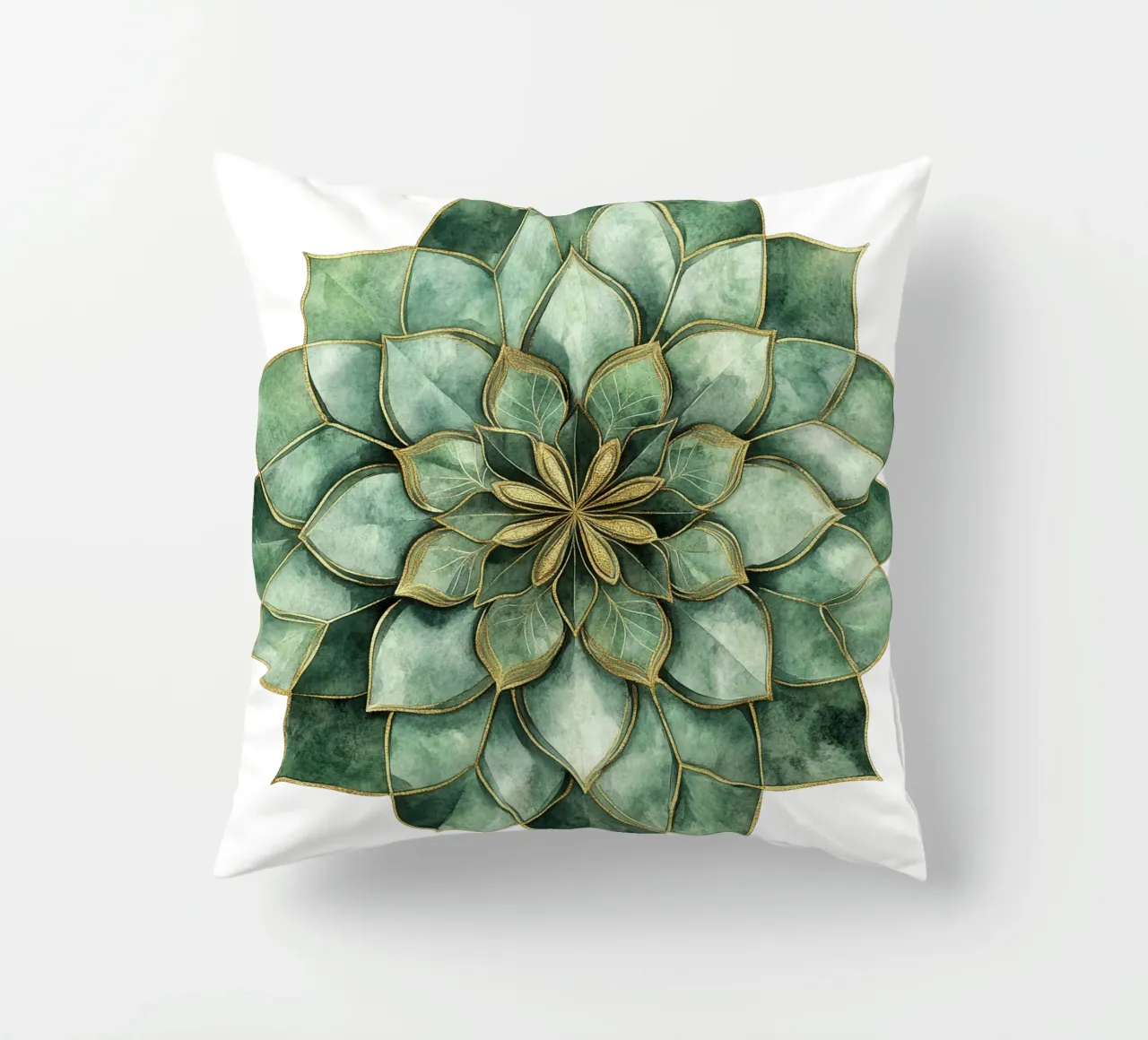 Mandala di salvia ad acquerello cuscino da Spiritual Touch