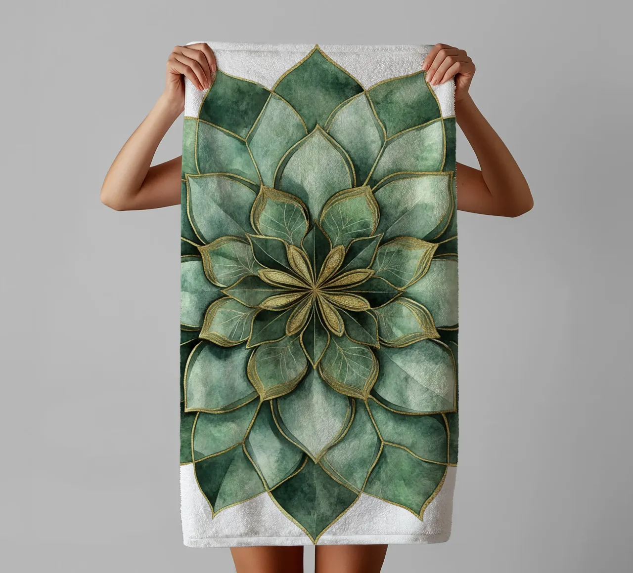 Mandala di salvia ad acquerello asciugamano da bagno da Spiritual Touch