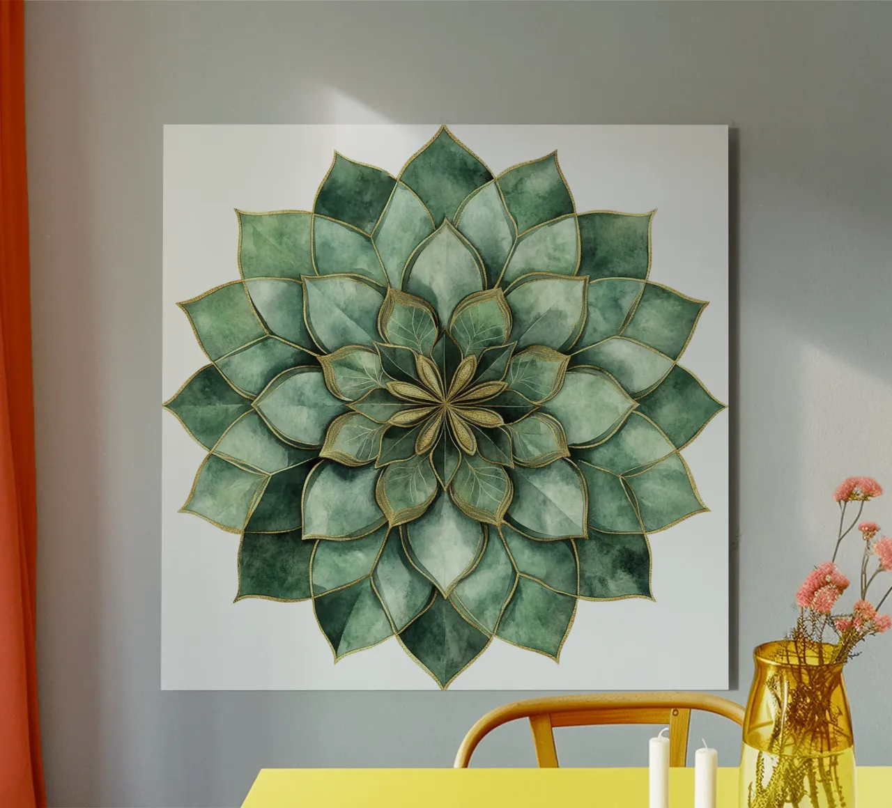 Mandala di salvia ad acquerello alluminio dibond da Spiritual Touch