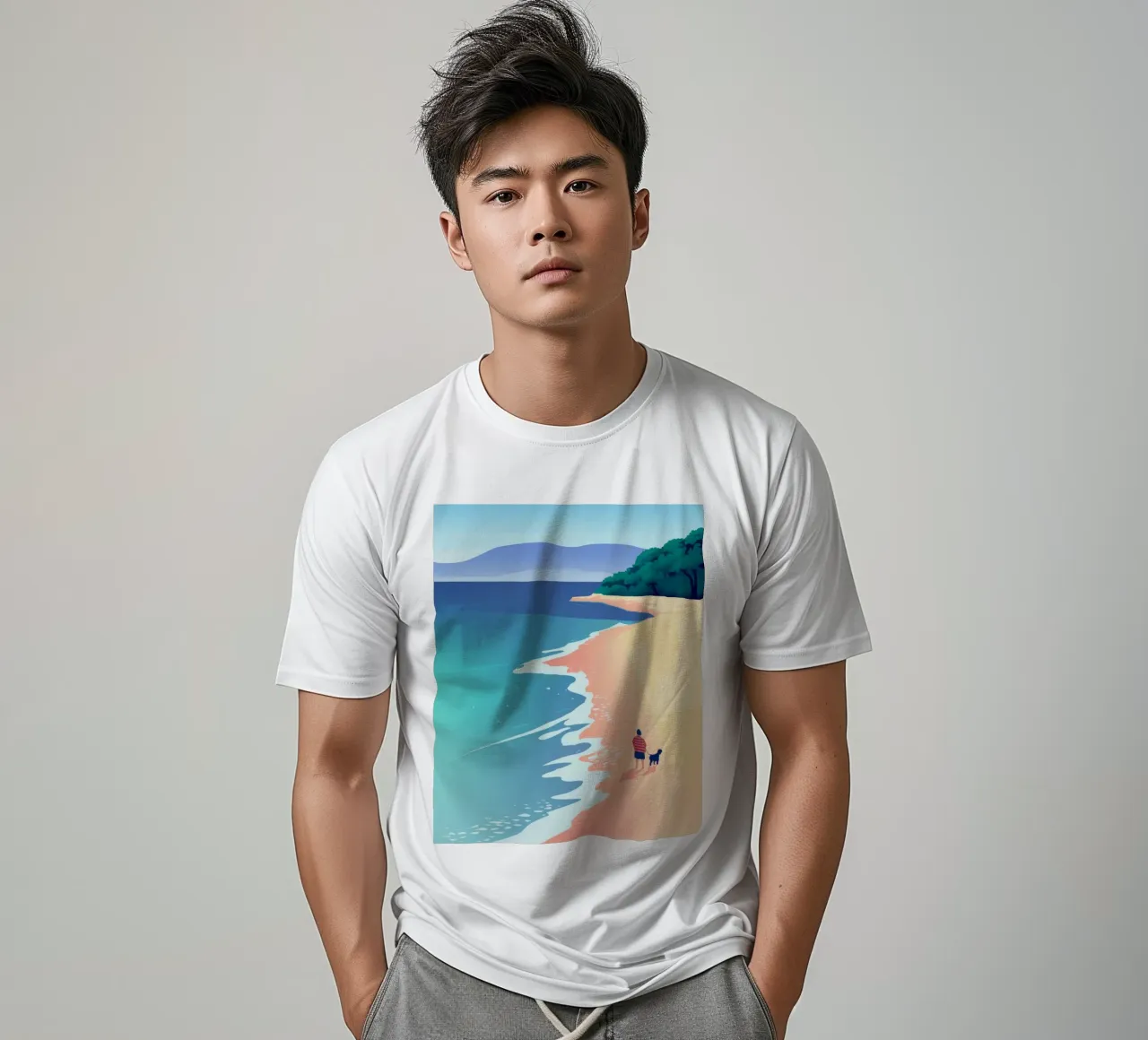 Passeggiata sulla spiaggia t-shirt da Demar Galleria