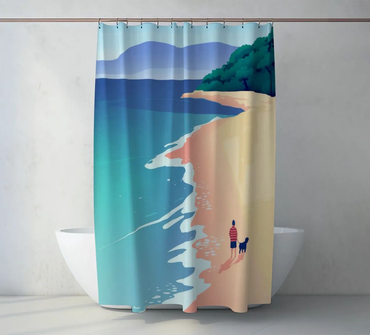 Passeggiata sulla spiaggia tenda da doccia da Demar Galleria