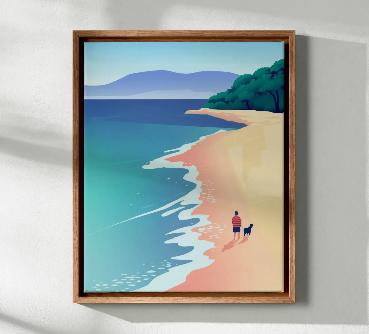 Passeggiata sulla spiaggia tela con Cornice a cassetta da Demar Galleria