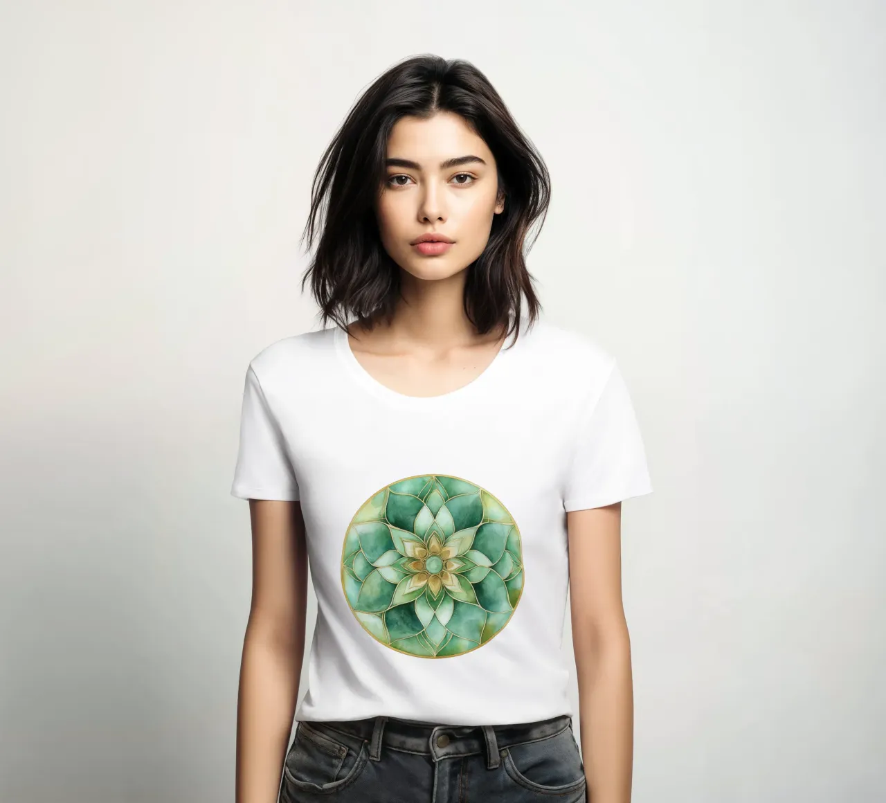 Mandala di salvia ad acquerello t-shirt da donna da Spiritual Touch