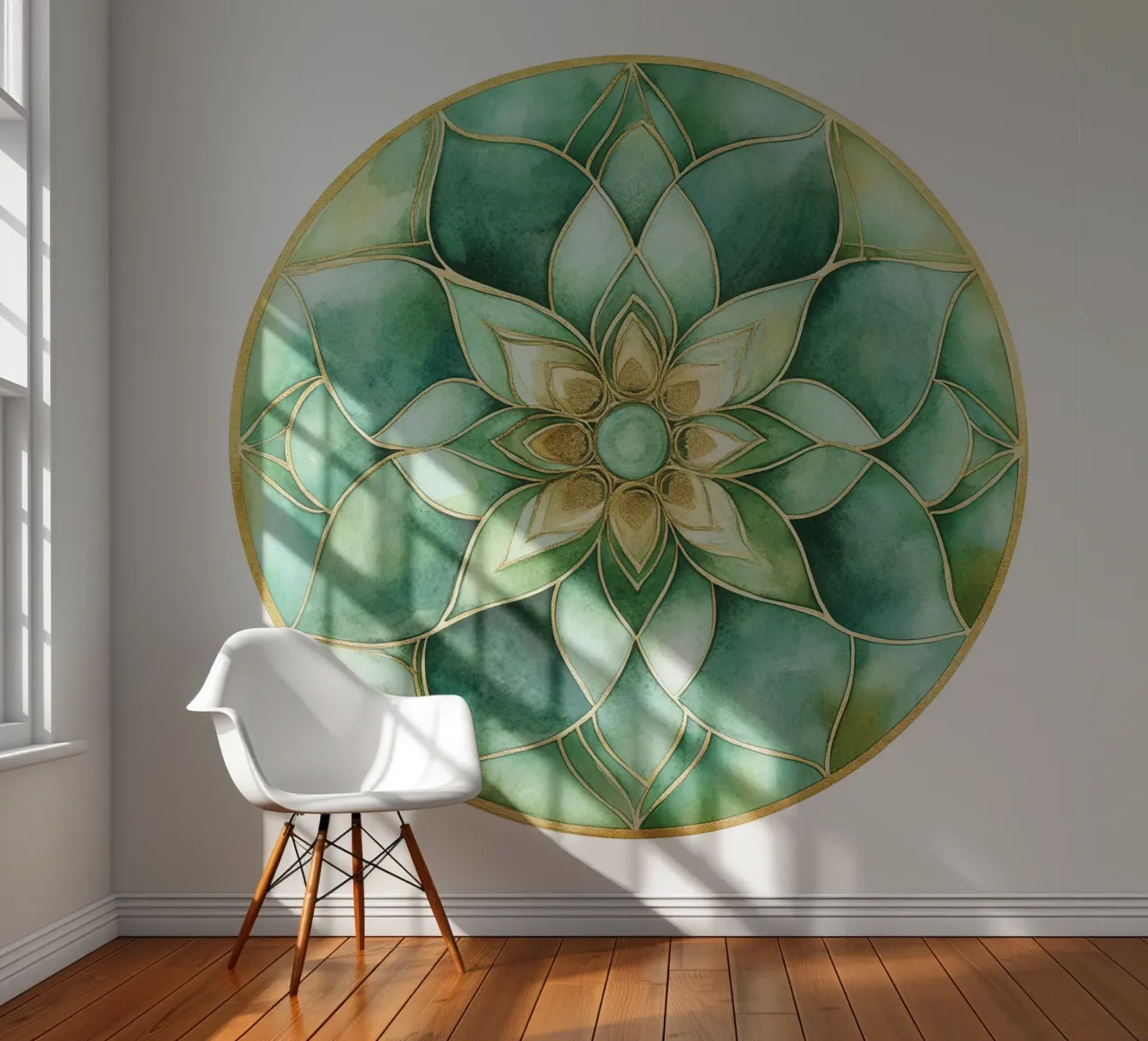 Watercolour Sage Mandala photo wallpaper by Spiritual Touch