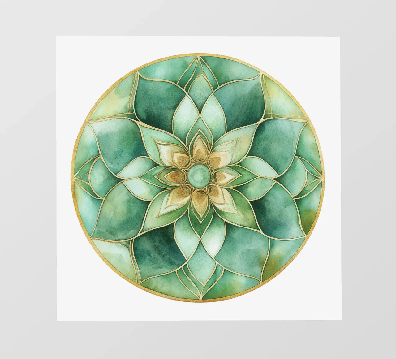 Watercolour Sage Mandala photo wallpaper by Spiritual Touch