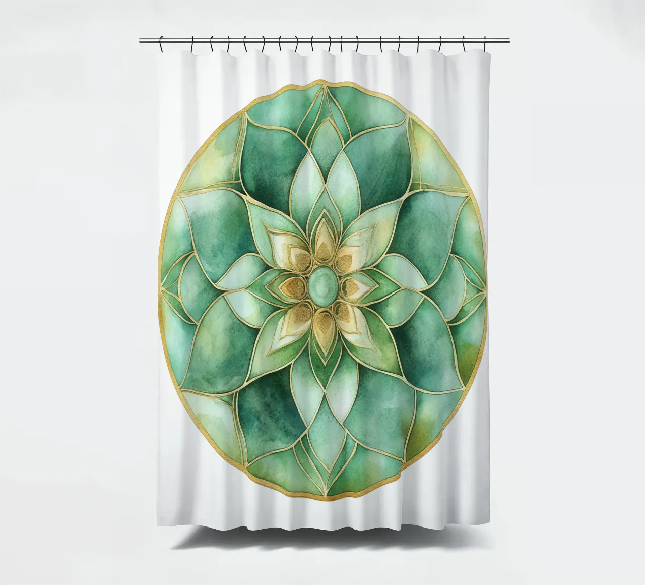 Mandala di salvia ad acquerello tenda da doccia da Spiritual Touch