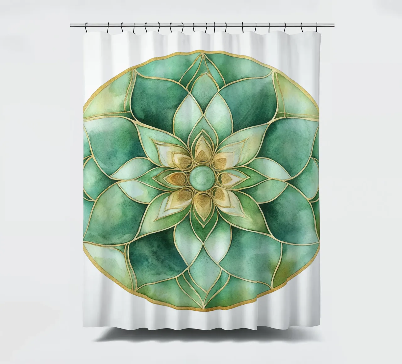 Mandala di salvia ad acquerello tenda da doccia da Spiritual Touch