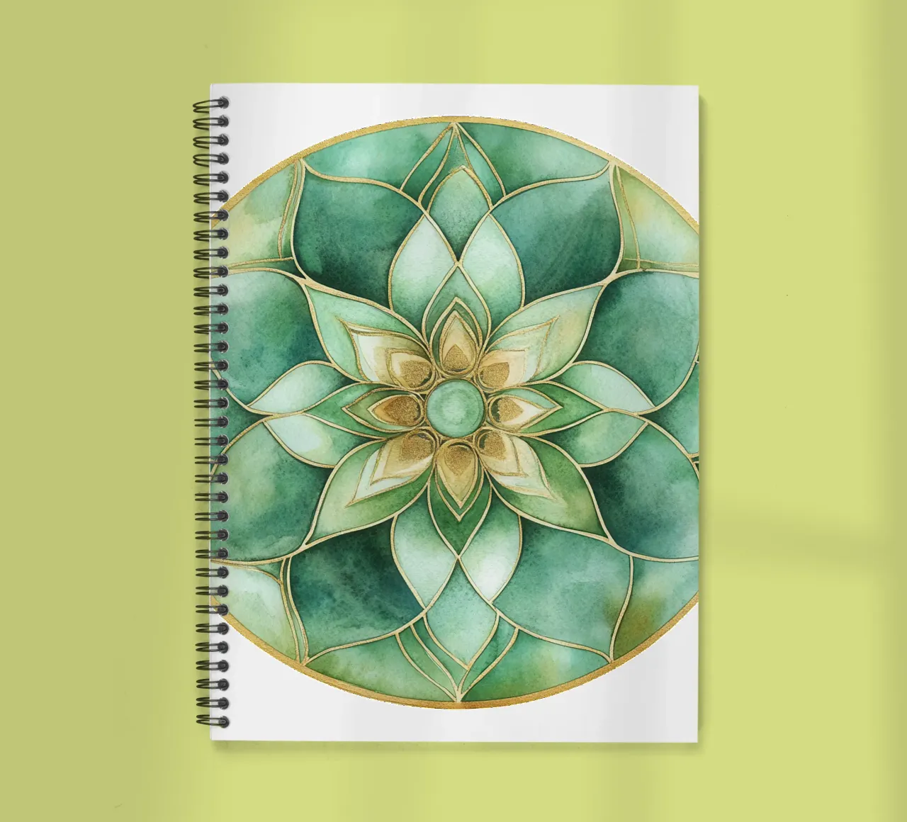 Watercolour Sage Mandala spiral notebook by Spiritual Touch