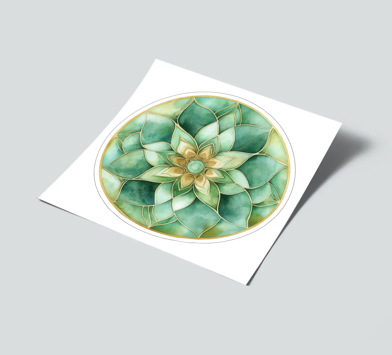 Mandala di salvia ad acquerello foglio adesivo da Spiritual Touch