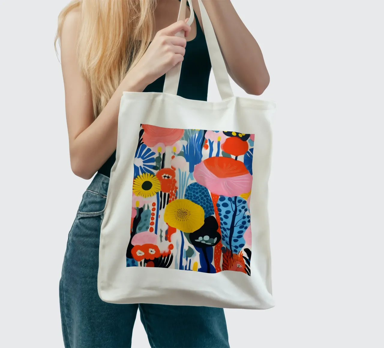 Prato estivo colorato | Design tessile borsa in juta da Autofocus