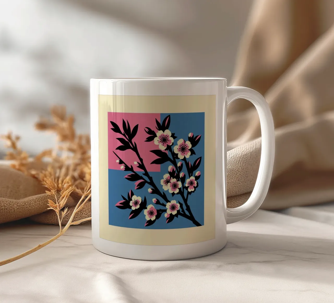 Sakura - Stampa poster d'epoca tazza in ceramica da posterprints-by-nomad