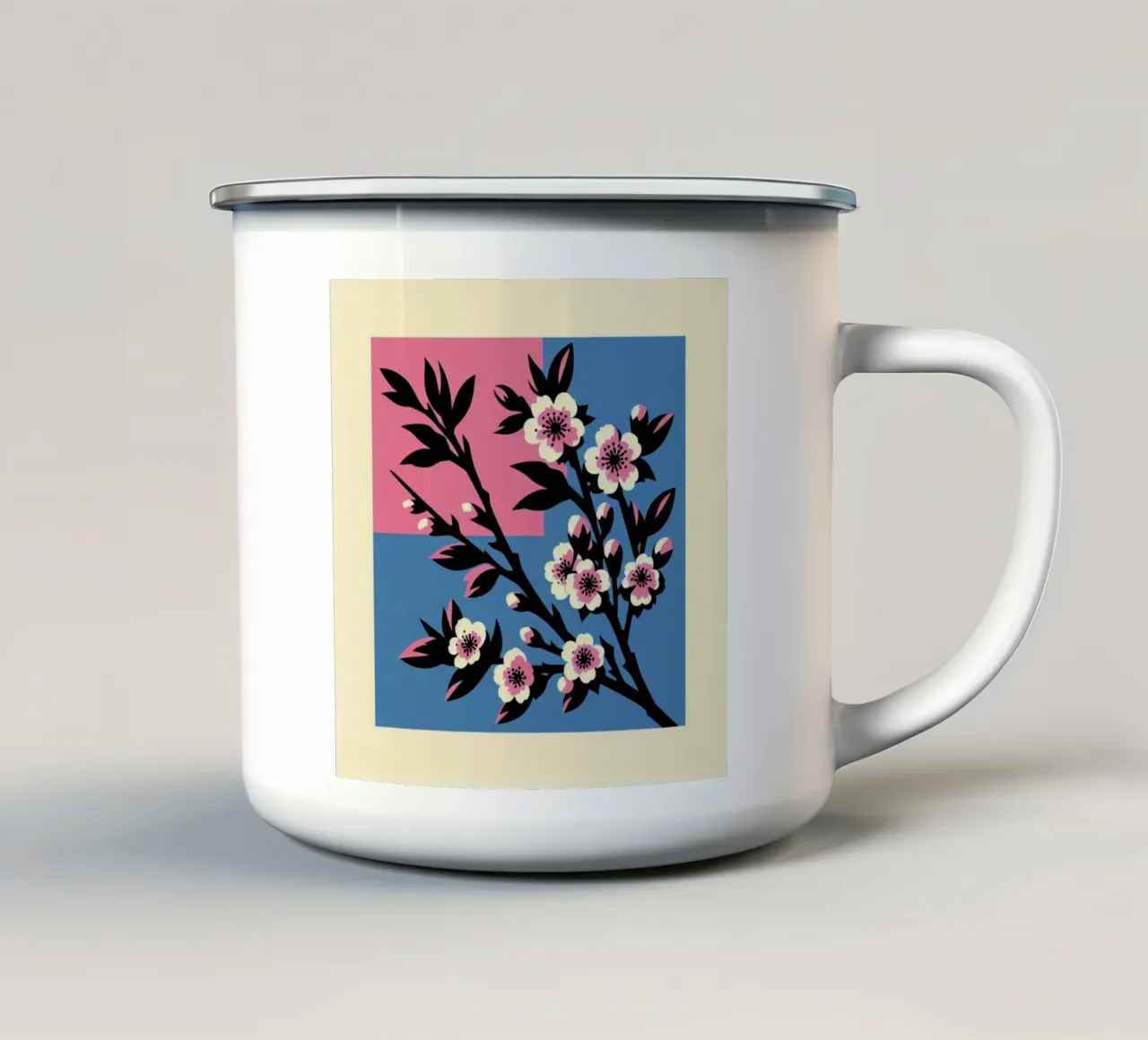 Sakura - Stampa poster d'epoca tazza in smalto da posterprints-by-nomad