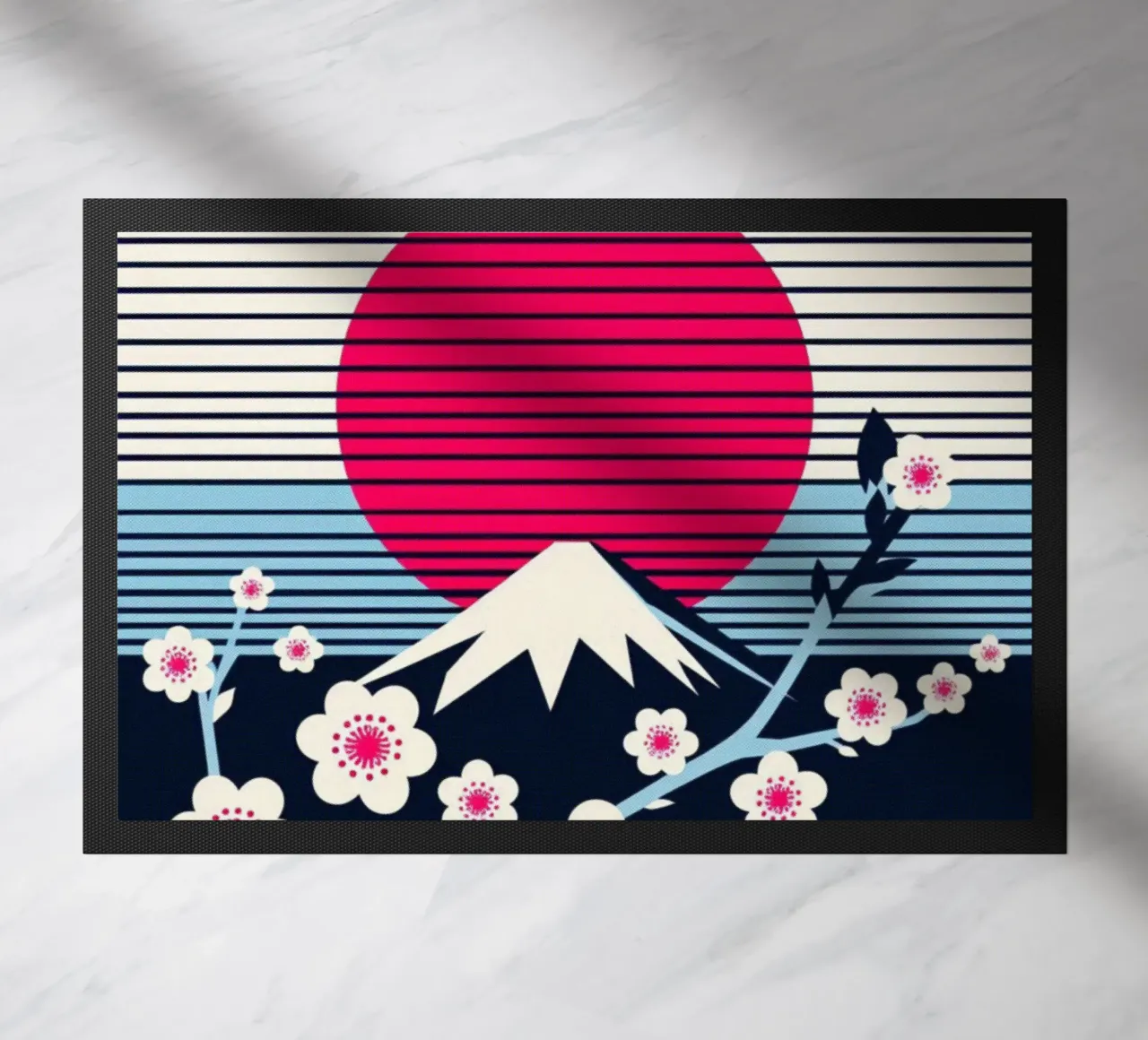 Sakura, Fuji e sole - stampa poster vintage zerbino da posterprints-by-nomad